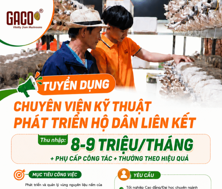 GACO TUYỂN DỤNG CHUYÊN VIÊN KỸ THUẬT PHÁT TRIỂN HỘ DÂN LIÊN KẾT