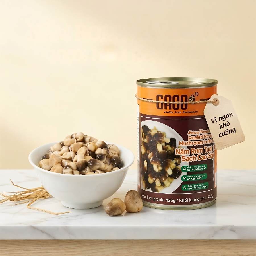 NẤM RƠM TƯƠI VÀ SẠCH CAO CẤP (LOẠI BÓC VỎ) - Ảnh 4